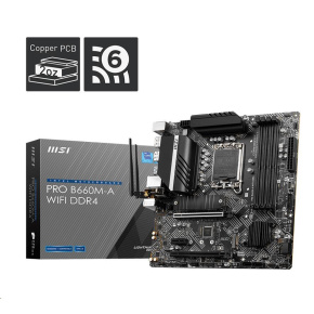BAZAR - MSI MB Sc LGA1700 PRO B660M-A WIFI DDR4, Intel B660, 4xDDR4, 2xDP, 2xHDMI, WI-FI, mATX - Po opravě (Bez příšluše