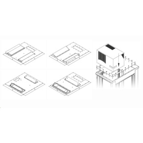 TRITON montážní redukce ke klimatizaci X3 a X4 do hloubky rozvaděče 800 x 1000 mm, černá