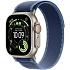 Apple Watch Ultra 3 GPS + Cellular 49mm Natural Titanium Case with Blue/Bright Blue Trail Loop - M/L