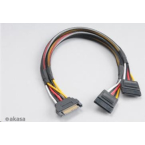 AKASA kabel  SATA rozdvojka napájení, 30cm, 2ks v balení