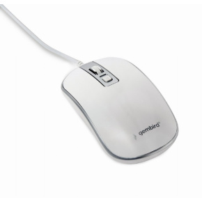 BAZAR - GEMBIRD myš MUS-4B-06-WS, drátová, optická, USB, bílá/stříbrná, poškozený obal