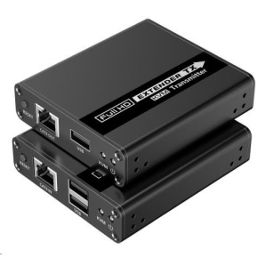 BAZAR - PremiumCord HDMI KVM extender FULL HD 1080p na 70m s přenosem USB - Poškozený obal (Komplet)