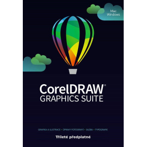 CorelDRAW Graphics Suite 3 roky obnova pronájmu licence (251-2500) EN/FR/DE/IT/SP/BP/NL/CZ/PL