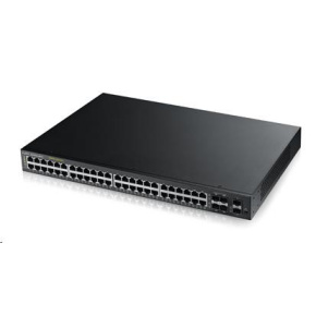 Zyxel GS1920-48HPV2 52-port Gigabit WebManaged PoE Switch, 48x gigabit RJ45, 4x gigabit RJ45/SFP, 2x SFP, 375W pro PoE