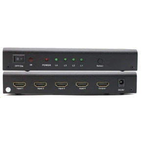 PREMIUMCORD HDMI switch 4:1 s audio výstupy ( stereo, Toslink, coaxial )