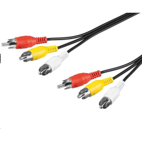 PremiumCord Kabel 3x CINCH-3x CINCH M/M 2m