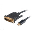 AKASA adaptér USB Type-C na DVI, kabel, 1.8m