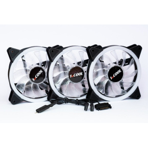 1stCOOL Fan KIT AURA EVO 1 ARGB, 3x Dual Ring ventilátor + ARGB Nano řadič