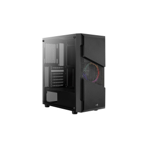 AEROCOOL skříň Menace Saturn FRGB ML G, Mid tower, 2x USB 3.0, 2x audio, 1x 120mm FRGB Fan, bez zdroje