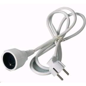 PREMIUMCORD Prodlužovací přívod 230V 1m, 1 zásuvka (M/F) bílá