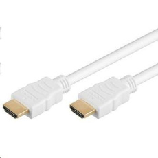 PremiumCord HDMI High Speed + Ethernet kabel,bílý, zlacené konektory, 0.5m