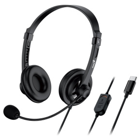 GENIUS sluchátka HS-230U, USB-C, 2.4m, černá