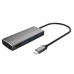 PREMIUMCORD Adaptér USB 3.1 Type-C male na HDMI female + 3x USB 3.0, aluminum
