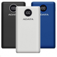 ADATA PowerBank P20000QCD - externí baterie pro mobil/tablet 20000mAh, 2,1A, bílá