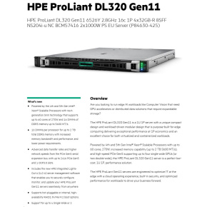 HPE PL DL320g11 6526Y (2.8/16C) 4x32G (p64706) 8SFF NS204(2x480Gm.2) 2x1000W 2p10GT 7F Smart Choice