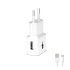 WG - Síťová nabíječka 1x USB-A, Quick Charge 3.0, 5V-9V-12V + kabel USB-A na Micro USB, white