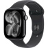 Apple Watch Series 11 GPS + Cellular 42mm Jet Black Aluminium Case with Black Sport Band - M/L