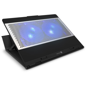 CONNECT IT FrostBlast chladící podložka pod notebook s modrým podsvícením, ČERNÁ