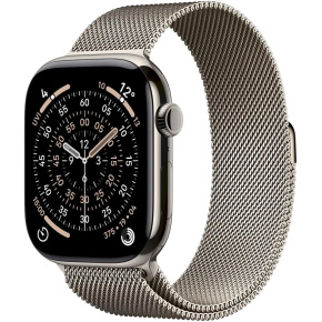 Apple Watch Series 11 GPS + Cellular 46mm Natural Titanium Case with Natural Milanese Loop - M/L Apple Watch Series 11 GPS + Cellular 46mm Natural Titanium Case with Natural Milanese Loop - M/L