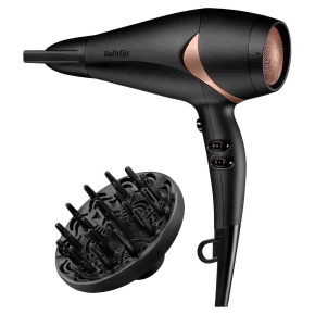 BaByliss D566E Bronze Shimmer fén, 2200 W, 2 teploty, 2 rychlosti, ionizér, difuzér, černý