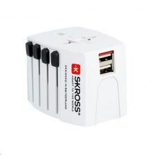 SKROSS cestovní adaptér SKROSS MUV USB, 2.5A max., vč. USB nabíjení 2x výstup 2400mA, univerzální pro 150 zemí SKROSS cestovní adaptér SKROSS MUV USB, 2.5A max., vč. USB nabíjení 2x výstup 2400mA, univerzální pro 150 zemí