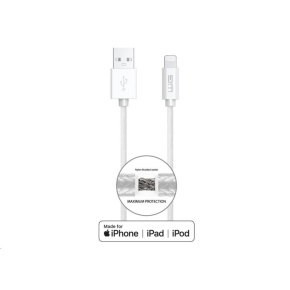 WG - Datový kabel Lightning MFI na USB-A, 1 metr, 2,4A , bílá