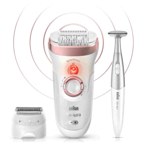 Braun Silk-épil 9-890 Rose Gold epilátor, SensoSmart, suché a mokré holení, 2 rychlosti, masážní systém, dárková edice