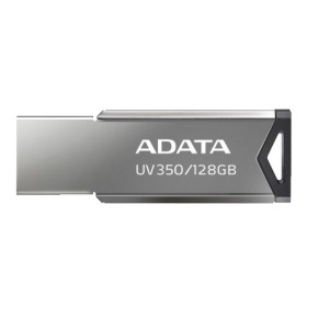 ADATA Flash Disk 128GB UV350, USB 3.2 Dash Drive, tmavě stříbrná textura kov