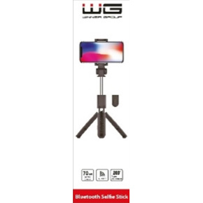 BAZAR - WG - Selfie tyč WG 6, Selfie tyč + tripod, teleskopická, s bluetooth tlačítkem, černá - Poškozený obal (Komplet)