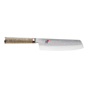 MIYABI japonský nůž 5000 MCD Nakiri, 17 cm, 63 HRC, damašek, rukojeť bříza