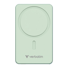 VERBATIM Powerbanka Charge 'n' Go Essentials, Magnetická, 5000 mAh, USB-C, Zelená