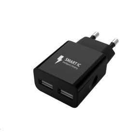 WG - Síťová nabíječka 2x USB-A 2,4A, black
