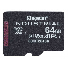Kingston 64GB microSDXC Industrial C10 A1 pSLC Card Single Pack Kingston 64GB microSDXC Industrial C10 A1 pSLC Card Single Pack