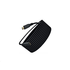 WG - Prodlužovací kabel USB-C (male) na USB-C (female), 2 metry, nylonový oplet, černá