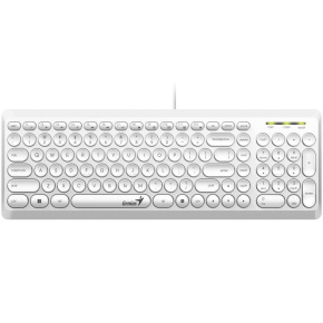 GENIUS klávesnice Slimstar Q200 White/ Drátová/ USB/ bílá/ retro design/ CZ+SK layout