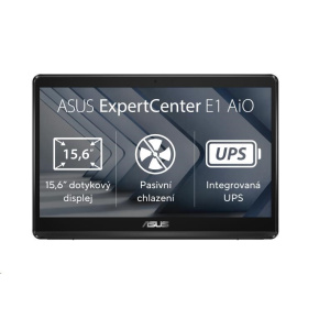 ASUS PC AiO ExpertCenter E1 (E1600WKAT-BA079X),N4500,15,6" FHD, 4GB,128GB SSD,Intel UHD,RS-232,Win11 Pro,UPS,Black