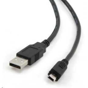 GEMBIRD Kabel USB 2.0 A-Mini B (5pin) propojovací, zlacené kontakty, 1,8m, černý
