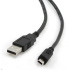GEMBIRD Kabel USB 2.0 A-Mini B (5pin) propojovací, zlacené kontakty, 1,8m, černý