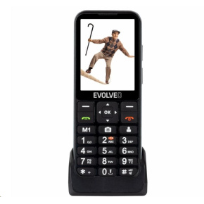 BAZAR - EVOLVEO EasyPhone LT, mobilní telefon pro seniory s nabíjecím stojánkem, černá - Poškozený obal (Komplet)