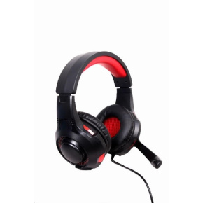 GEMBIRD sluchátka s mikrofonem GHS-U-5.1-01, gaming, 5.1 surround, černo-červená, USB