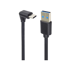 PremiumCord Kabel USB typ C/M zahnutý konektor 90° - USB 3.0 A/M, 2m