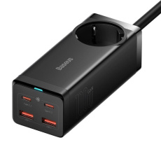 Baseus GaN3 Pro rychlonabíjecí stolní adaptér 2x USB-C + 2x USB-A + AC 100W 1.5m kabel černá Baseus GaN3 Pro rychlonabíjecí stolní adaptér 2x USB-C + 2x USB-A + AC 100W 1.5m kabel černá
