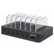 Manhattan USB nabíjecí stanice, 6-Port USB Charging Station, USB-A, černá Manhattan USB nabíjecí stanice, 6-Port USB Charging Station, USB-A, černá