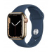 Apple Watch Series 7 GPS + Cellular, 41mm Gold Stainless Steel with Abyss Blue Sport Band - Regular