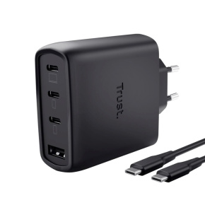 TRUST GaN Nabíječka MAXO 65W, 3xUSB-C,1xUSB-A, černá TRUST GaN Nabíječka MAXO 65W, 3xUSB-C,1xUSB-A, černá