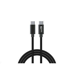 WG - Datový kabel Type-C na Type-C, 20 cm, 3 A, černá