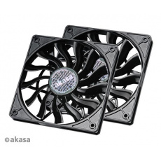 AKASA ventilátor Slimfan, 120 x 15mm, kluzné ložisko, pro HTPC systémy, PWM 4pin, 2ks v balení AKASA ventilátor Slimfan, 120 x 15mm, kluzné ložisko, pro HTPC systémy, PWM 4pin, 2ks v balení