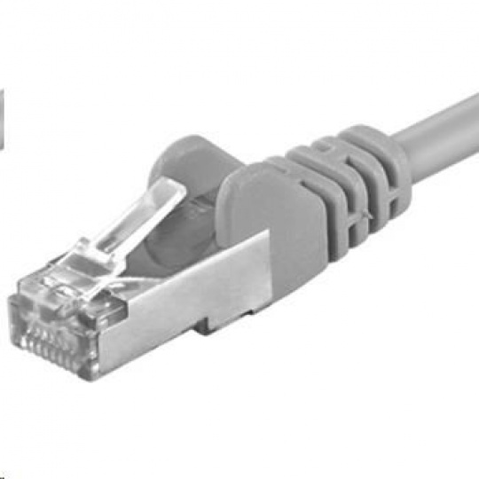 PREMIUMCORD Patch kabel CAT6a S-FTP, RJ45-RJ45, AWG 26/7 15m šedá
