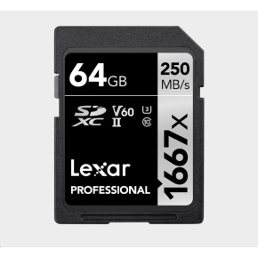 Lexar SDXC Pro 1667X UHS-II U3 R250/W120 (V60) 64GB