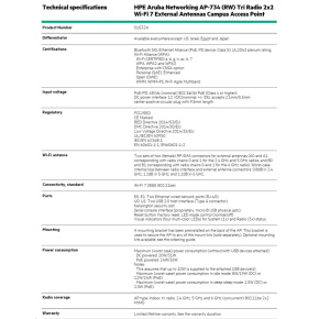 HPE Aruba Networking AP-734 (RW) Tri Radio 2x2 Wi-Fi 7 External Antennas Campus Access Point S1G32AR RENEW